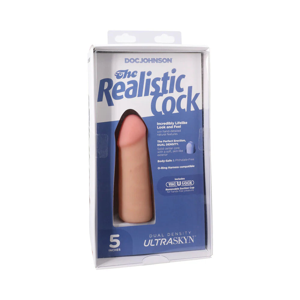 The Realistic Cock 5 in. ULTRASKYN Vac-U-Lock Dildo Vanilla DOC JOHNSON