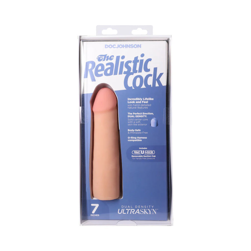 The Realistic Cock 7 in. ULTRASKYN Vac-U-Lock Dildo Vanilla DOC JOHNSON