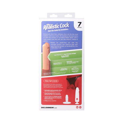 The Realistic Cock 7 in. ULTRASKYN Vac-U-Lock Dildo Vanilla DOC JOHNSON