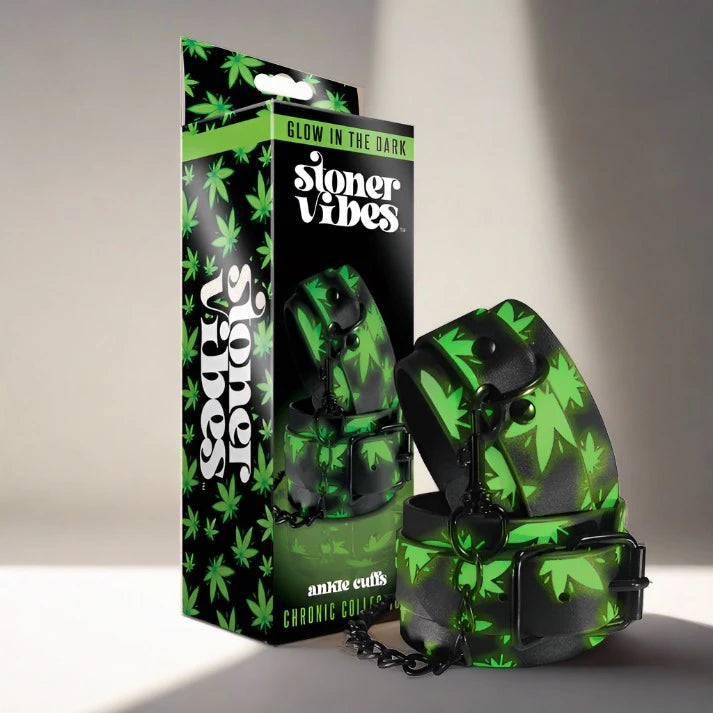 Stoner Vibes Chronic Collection Glow in the Dark Wrist Cuffs GLOBAL NOVELTIES LLC