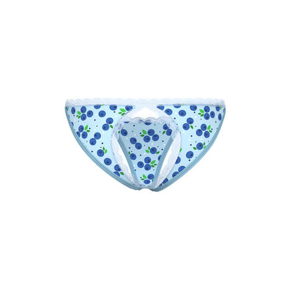 Magic Silk Sweet Treats Split Back &amp; Crotchless Panty with Lube Blueberry EXPOSED