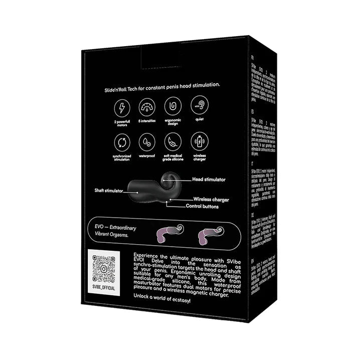 Snail Vibe SVibe Evo Rechargeable Masturbator Navy SNAIL VIBE