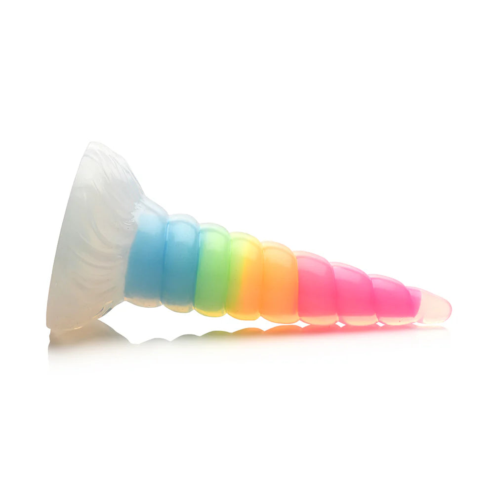 Creature Cocks Uni-Glow Glow-in-the-Dark Rainbow Silicone Dildo