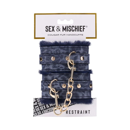 Sportsheets Sex &amp; Mischief Cougar Fur Handcuffs SPORTSHEETS