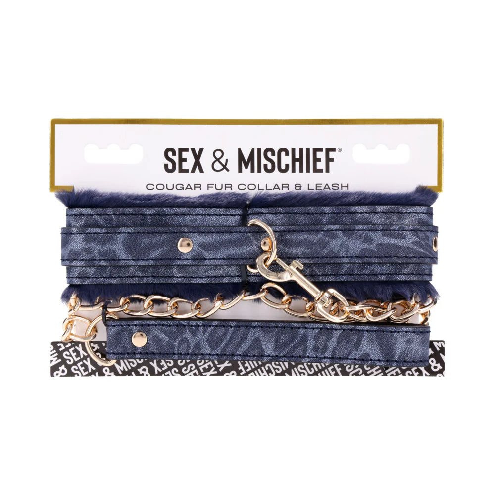 Sportsheets Sex &amp; Mischief Cougar Fur Collar &amp; Leash SPORTSHEETS