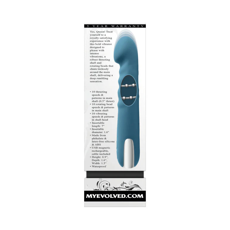 Evolved Queen Of All Trades Rechargeable Silicone Thrusting and Rotating Vibrator