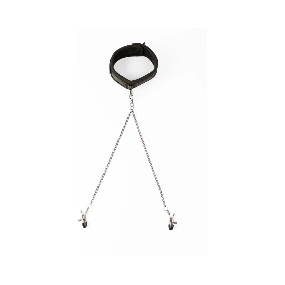 SEI MIO Twin Tweaks Velvet Collar with Nipple Clamps CREATIVE CONCEPTIONS