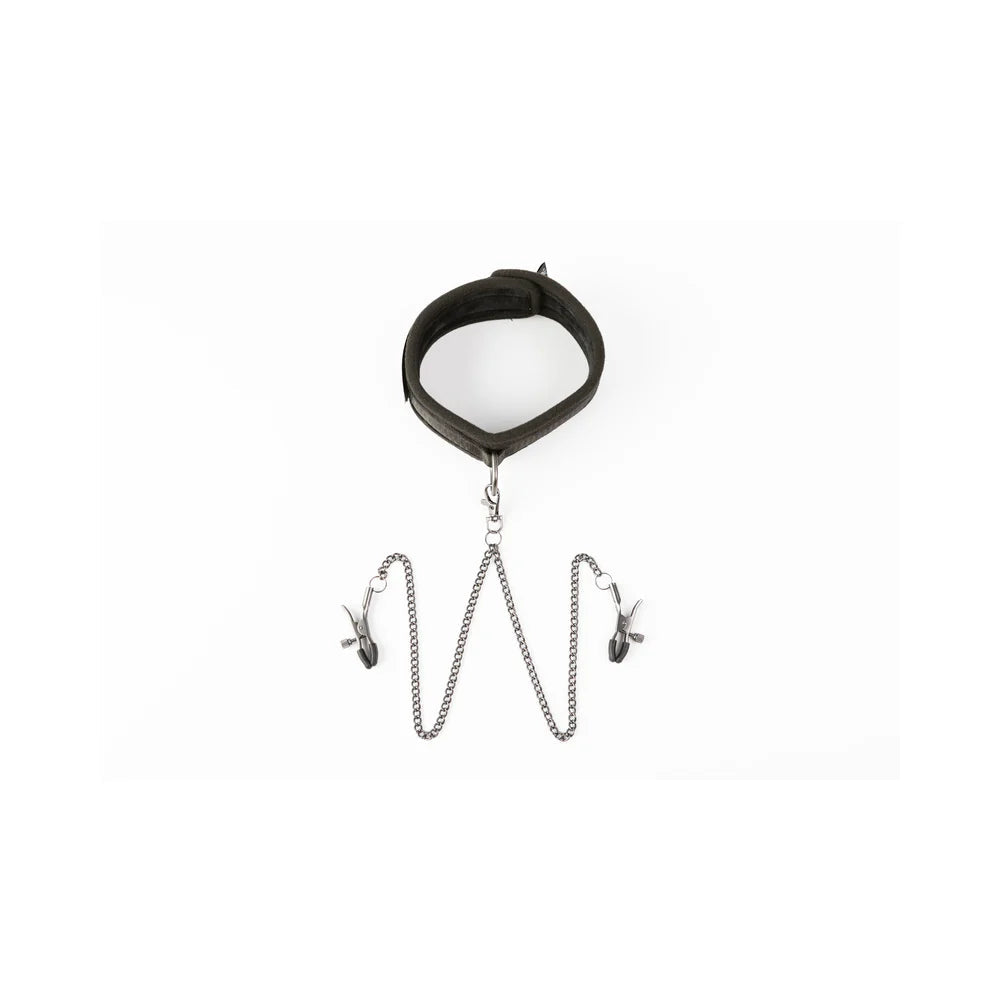 SEI MIO Twin Tweaks Velvet Collar with Nipple Clamps CREATIVE CONCEPTIONS