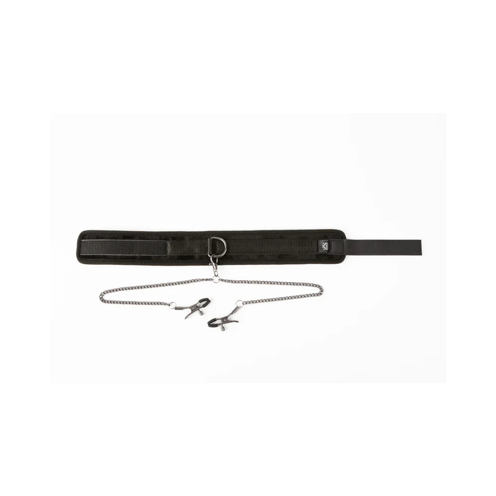 SEI MIO Twin Tweaks Velvet Collar with Nipple Clamps CREATIVE CONCEPTIONS