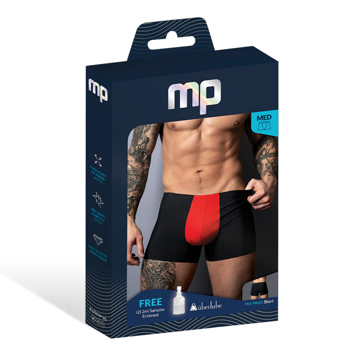 Male Power Hot Mesh Pouch Short Black/Red MALE POWER