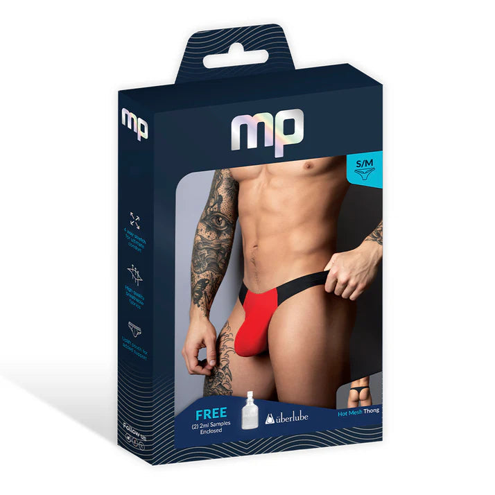 Male Power Hot Mesh Bong Thong Black/Red MALE POWER