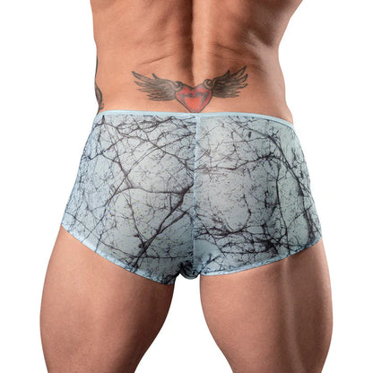 Male Power Marble Mesh Micro Mini Short Silver Blue MALE POWER