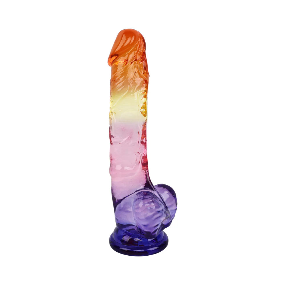 Back view of Adam &amp; Eve Seaside Dreams Realistic Dildo 9.5 in highlighting the suction cup base for hands-free pleasure.