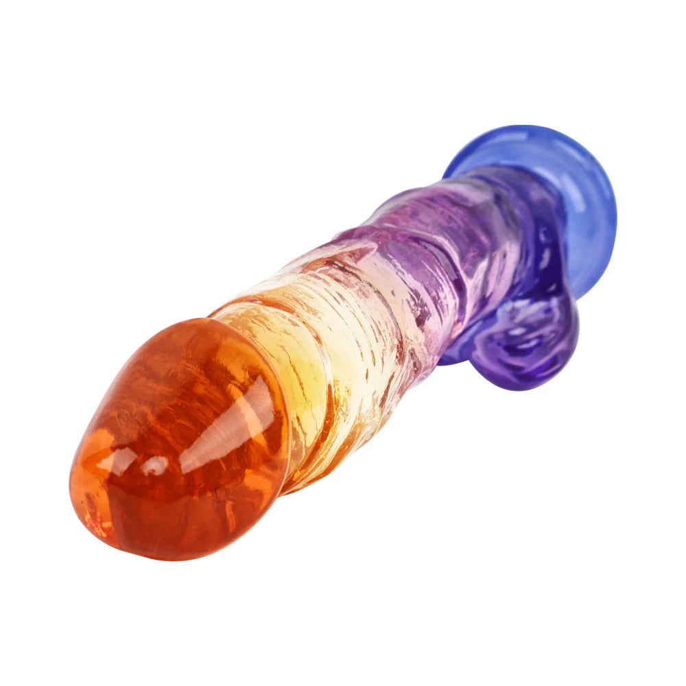 Side profile of Adam &amp; Eve Seaside Dreams Realistic Dildo 9.5 in, featuring its soft and flexible shaft for comfort during use.