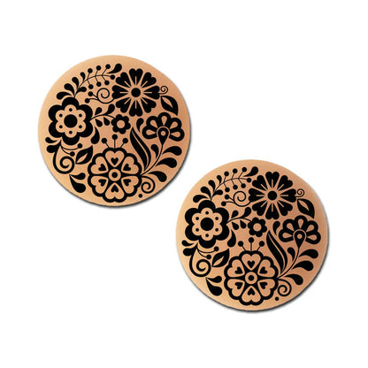 Pastease Halos Reusable Sticky Adhesive Silicone Nipple Cover Floral Nude Small A-C Cup PASTIES