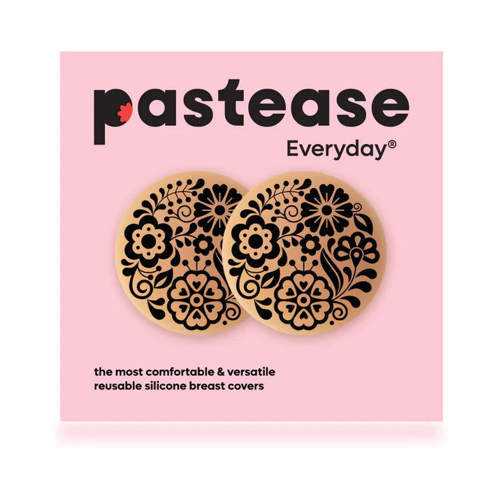 Pastease Halos Reusable Sticky Adhesive Silicone Nipple Cover Floral Nude Small A-C Cup PASTIES
