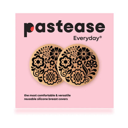 Pastease Halos Reusable Sticky Adhesive Silicone Nipple Cover Floral Nude Small A-C Cup PASTIES