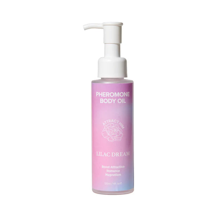 Eye of Love Pheromone Body Oil 4 oz. bottle showcasing its vibrant citrusy essence to enhance magnetism and attraction.