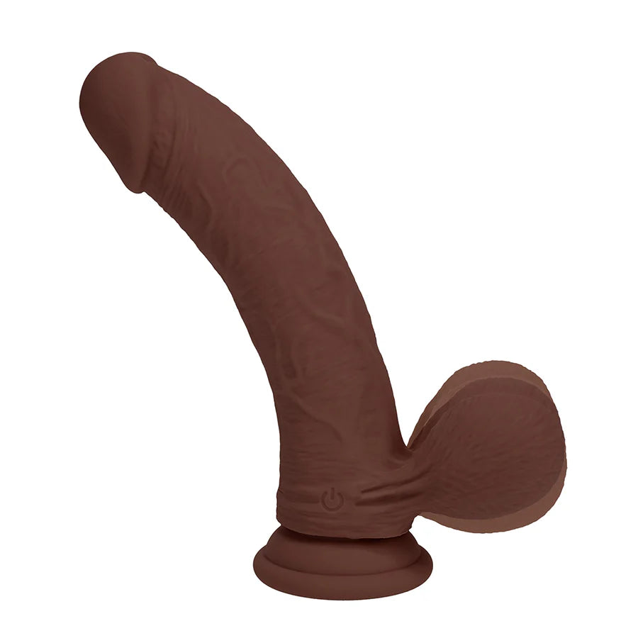 Realrock Realistic Dual Density Vibrating Silicone Dildo with Weighted Balls 7 in.