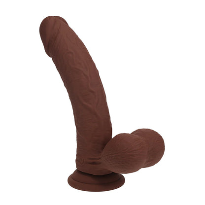 Realrock Realistic Dual Density Vibrating Silicone Dildo with Weighted Balls 7 in.