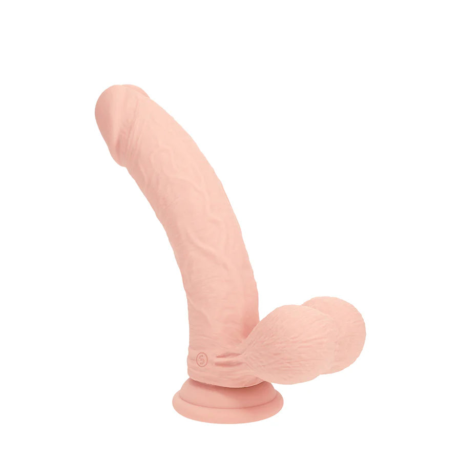 Realrock Realistic Dual Density Vibrating Silicone Dildo with Weighted Balls 7 in.