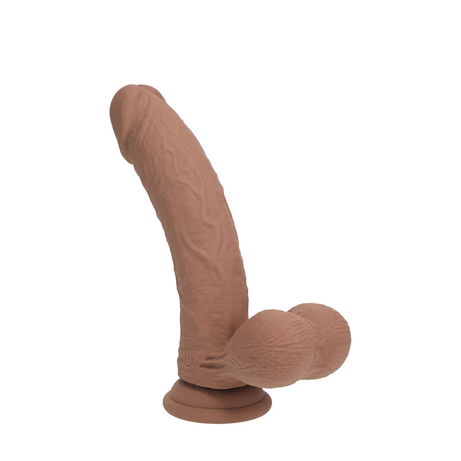 Realrock Realistic Dual Density Vibrating Silicone Dildo with Weighted Balls 7 in.