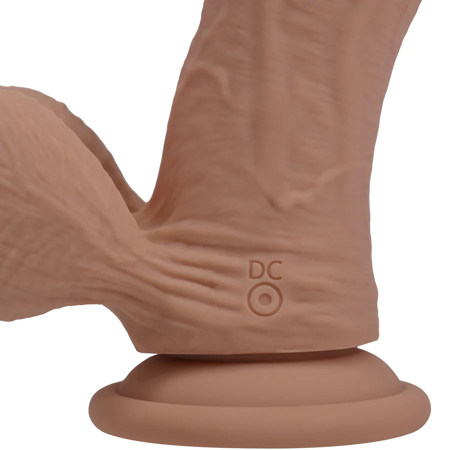 Realrock Realistic Dual Density Vibrating Silicone Dildo with Weighted Balls 7 in.
