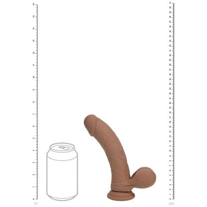 Realrock Realistic Dual Density Vibrating Silicone Dildo with Weighted Balls 7 in.