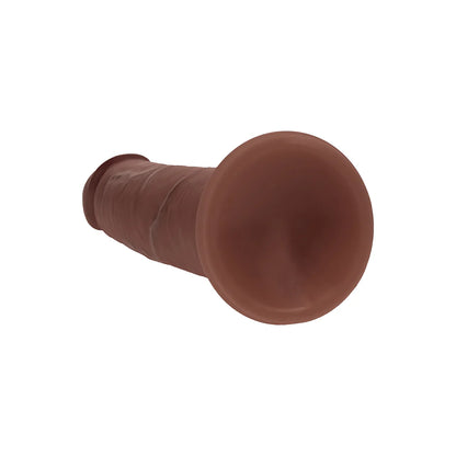 Realrock Sliding Skin Dual Density Silicone Dildo 6 in. Brown