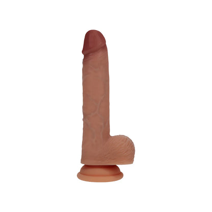 Realrock Dual Density Silicone Vibrating Thrusting Dildo with Balls 7 in.