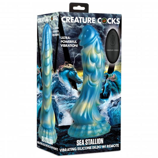 Sea Stallion Vibrating Silicone Dildo with Remote