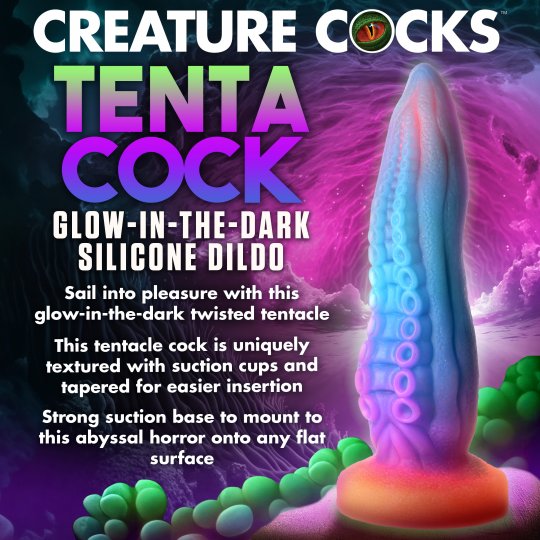 Gode ​​en silicone phosphorescent Tenta-Cock