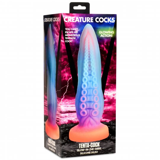 Gode ​​en silicone phosphorescent Tenta-Cock