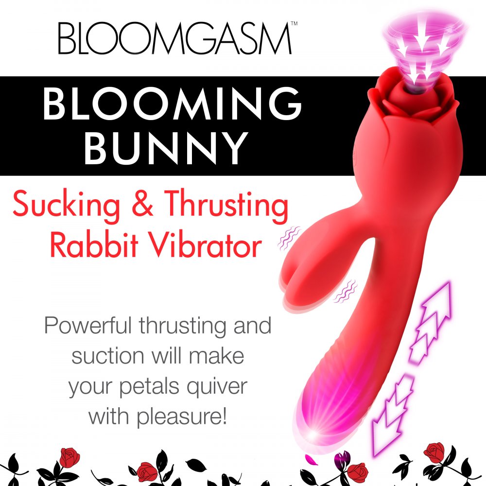 Vibromasseur lapin en silicone à succion et poussée Blooming Bunny