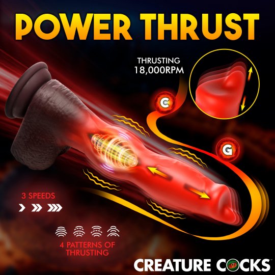 Ramming Hound Thrusting &amp; Vibrating Silicone Dildo CREATURE COCKS