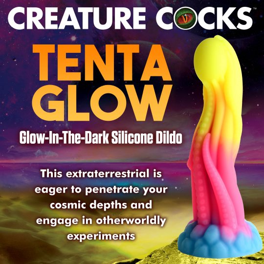 Gode ​​en silicone phosphorescent Tenta-Glow