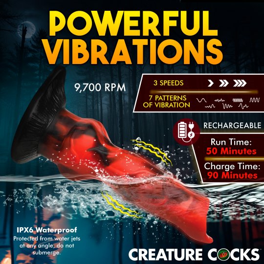 Creature Cocks Vibra Beast Vibrating Silicone Dildo