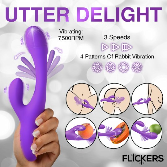 Vibromasseur lapin en silicone Tri Flick