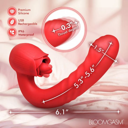 Boom Bloom Thrusting &amp; Licking Rose Vibrator XR BRAND