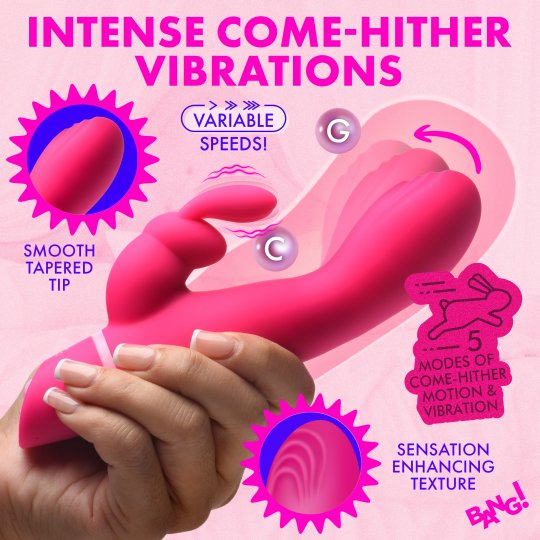 Come Hither Silicone Rabbit Vibrator - Pink