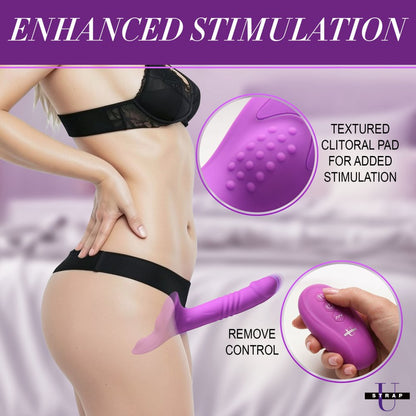 Thrusting &amp; Vibrating Strap-On w/ Harness