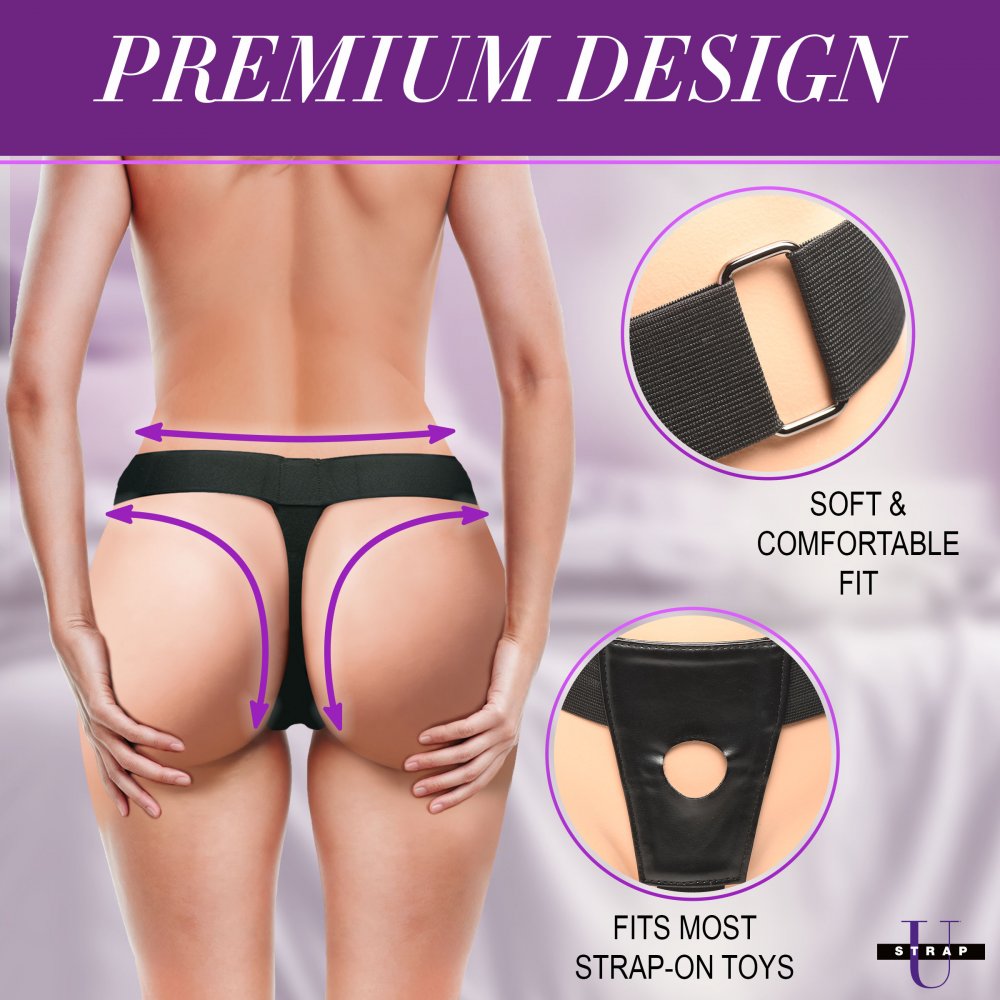 Thrusting &amp; Vibrating Strap-On w/ Harness