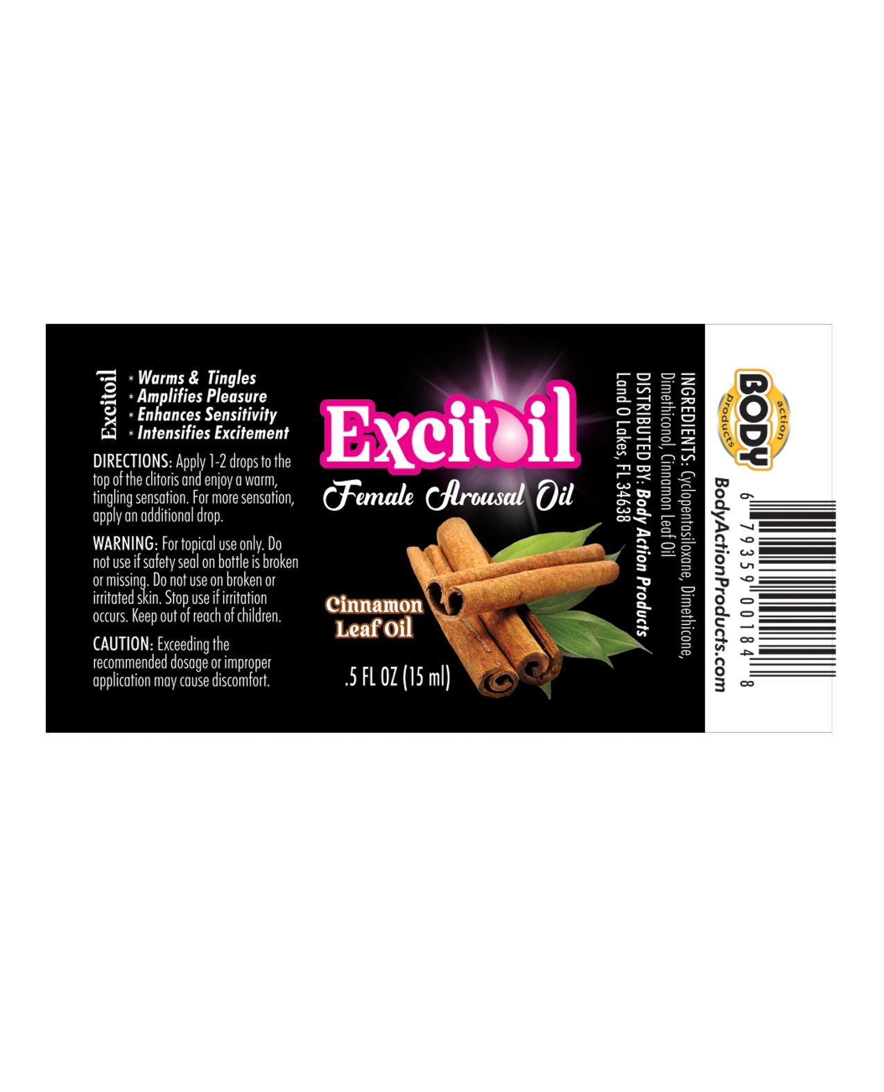 Huile d'éveil à la cannelle Body Action Excitoil