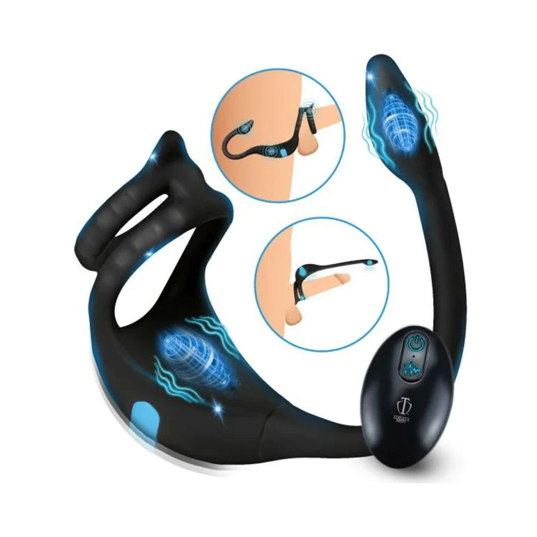 Vibrating Silicone Cock Ring And Anal Stimulator SP