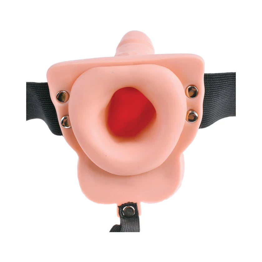 Fetish Fantasy 6in Hollow Recargable Arnés Con Control Remoto, Carne