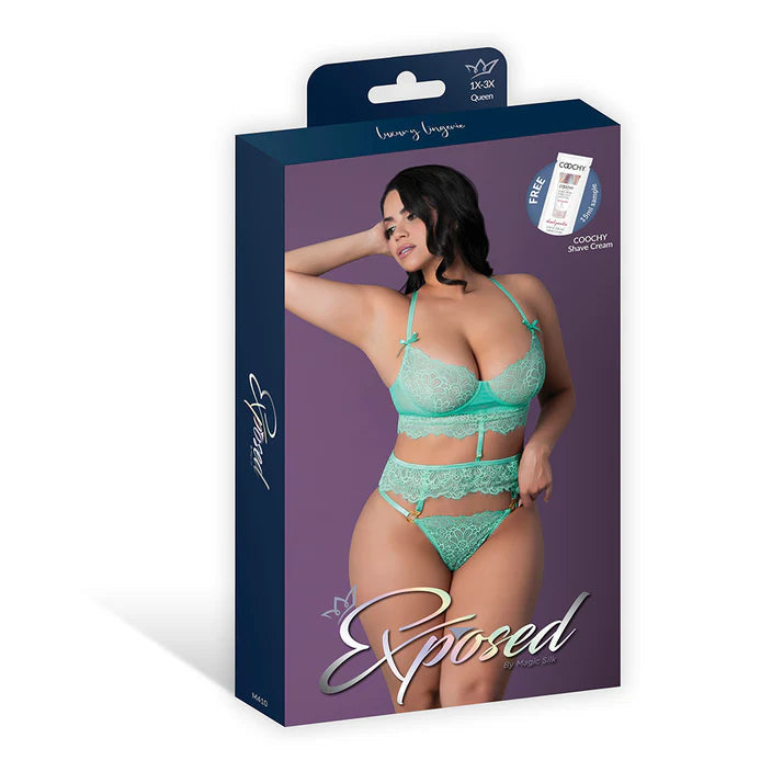 Magic Silk Caribbean Crush Demi Longline Bra &amp; Panty with Flounce EXPOSED
