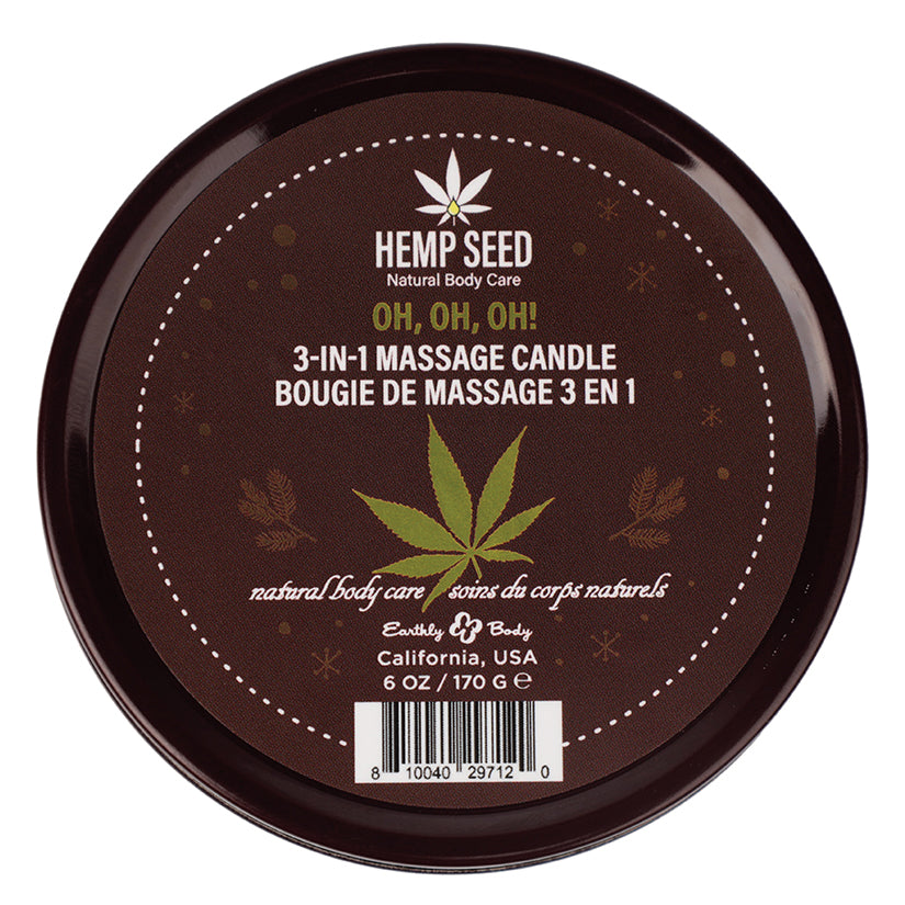 Earthly Body Hemp Seed 3 In 1 Massage Candles