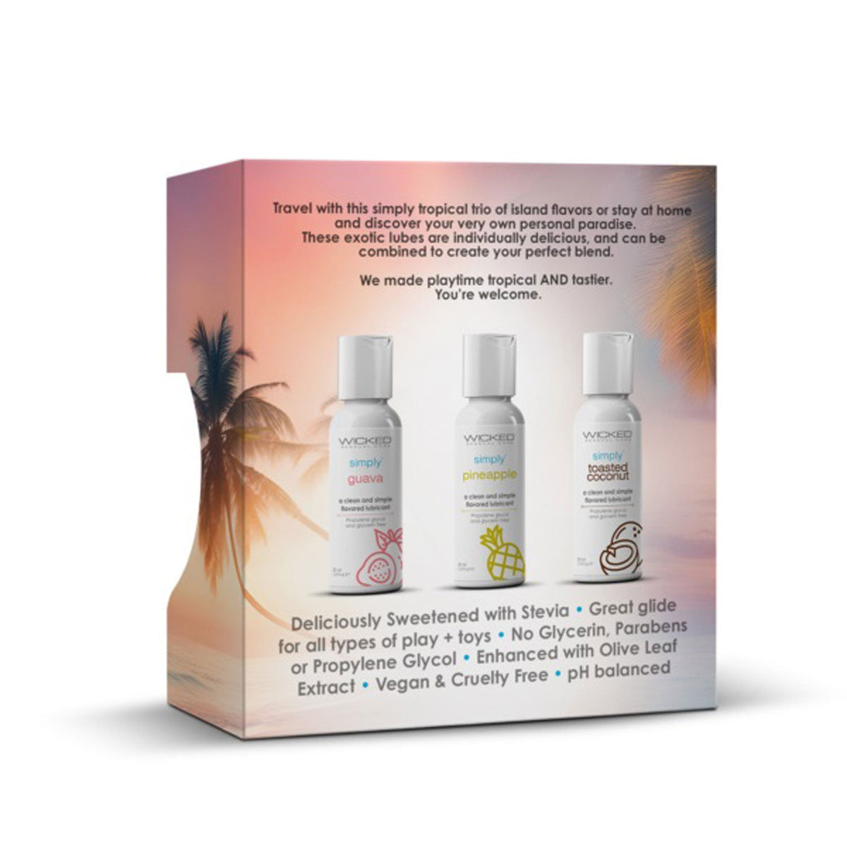Wicked Simply Tropical Trio Travel Size Flavored Lubes WICKED SENSUAL CARE