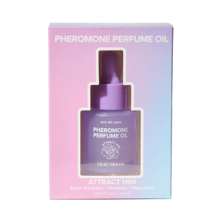 Eye of Love Pheromone Parfum Oil 0.67 oz. bottle showcasing its luxurious design and inviting fragrance.