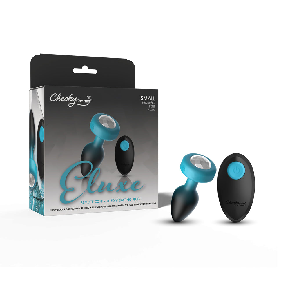 Eluxe Vibrating Clear Gem Bluombre Plug With Remote